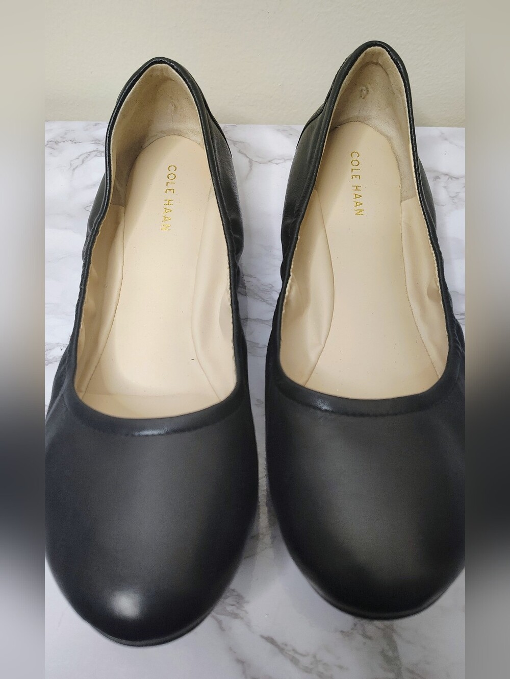 Cole Haan Women's Black Leather Ballet Flats Comfort Shoes Size
